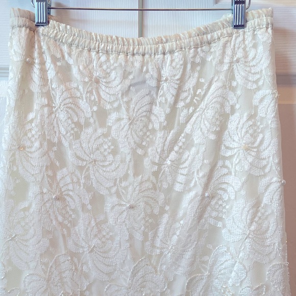 WEDDING DRESS 2 PIECES DROP SHOULDER DROP WAIST BEADED BY CREATIVE CREATIONS XXL - Picture 10 of 15